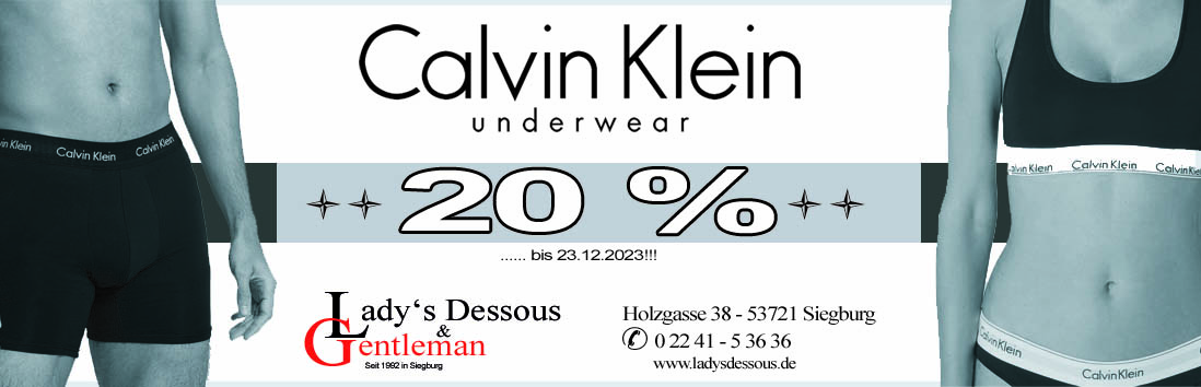 Große Calvin Klein Aktion!!! 20% auf das gesammte Calvin Klein Sortiment!!!